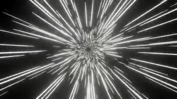 Videoanimation von sich schnell bewegenden Linien. Ein abstrakter kreativer kosmischer Hintergrund. — Stockvideo