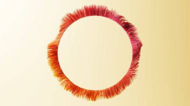 Yaratıcı yuvarlak bir çerçevenin gerçekçi üç boyutlu çizimi