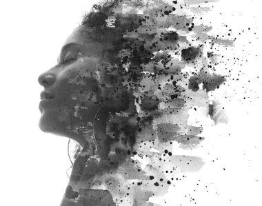 Paintografi. Genç bir kadının dramatik portresi