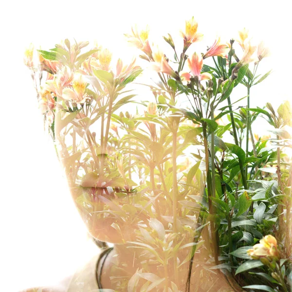 Find the peace inside yourself. Double exposure — Stock Photo, Image