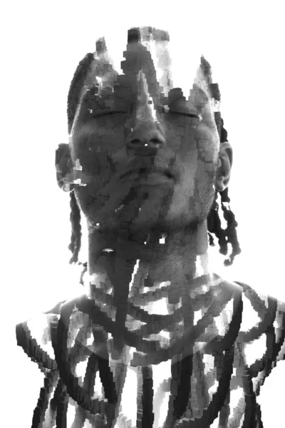 Δημιουργικό Πορτραίτο Ενός Αφροαμερικανού — Φωτογραφία Αρχείου