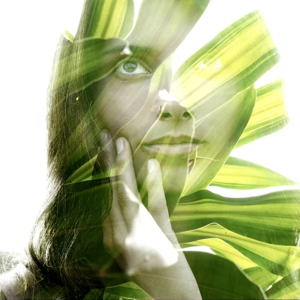 Bir portre ve doğa çekimini birleştirince çift pozlama efekti oluştu