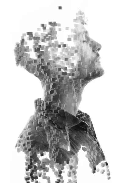 Countless Digitally Generated Cubes Portrait — Stockfoto