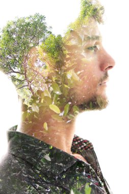 Artistic and surreal portrait of a man