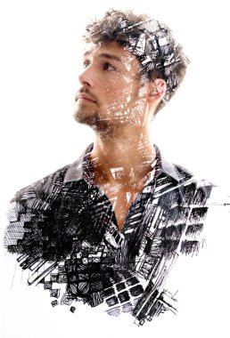 Stay creative. Paintography process of a man