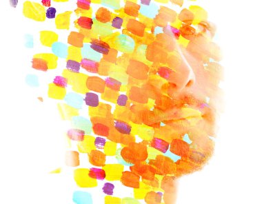 Paintography technique. A mix of a portrait and a painting