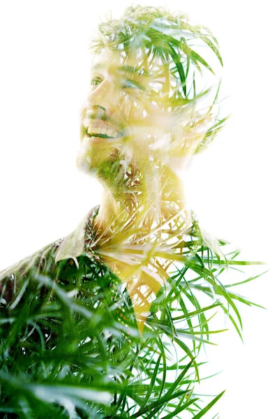 Emotional State Depicted Double Exposure Technique — Foto Stock