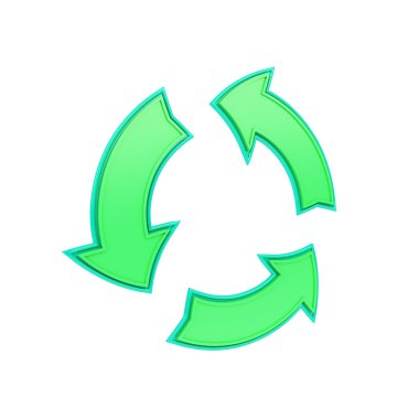 oklar yapılan yeşil, parlak geri dönüşüm sembolü