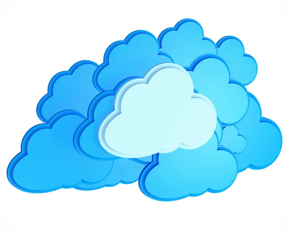 Icona del cloud computing 3d su sfondo bianco — Foto Stock