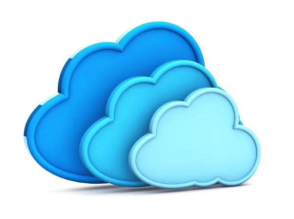 Ícone de computação em nuvem 3d em um fundo branco — Fotografia de Stock