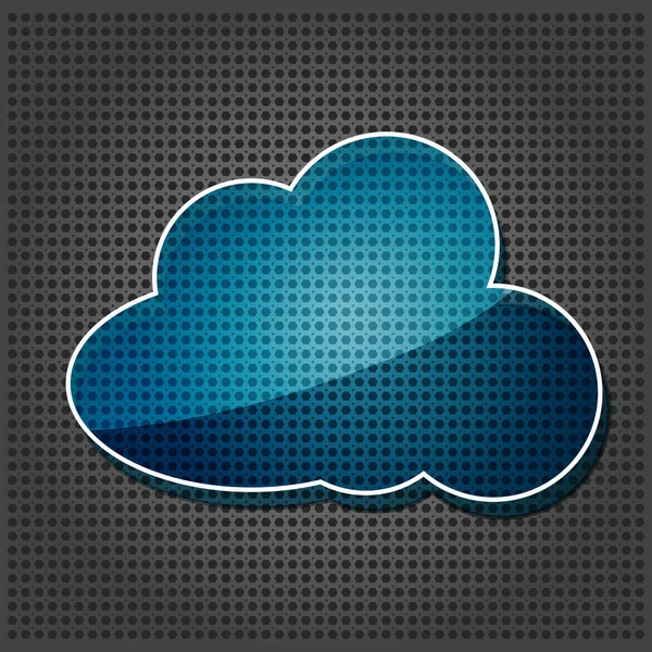 Σύννεφο υπολογιστών εικονίδιο διαφάνειας στο μεταλλικό φόντο — Διανυσματικό Αρχείο