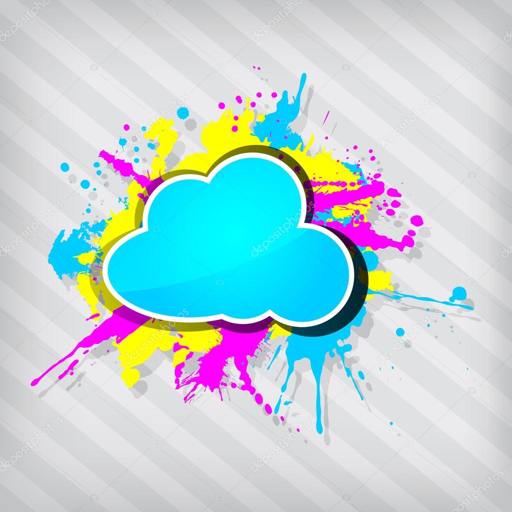 Cute transparency grunge cloud frame on a stripped background