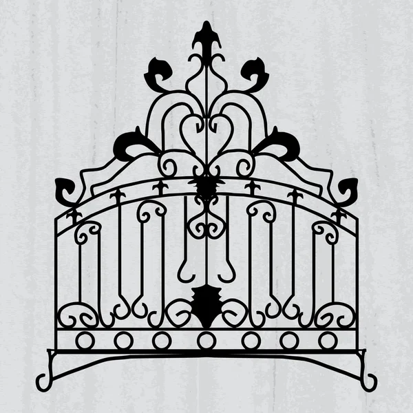 Векторный орнамент для кованого изделия на поцарапанной серой стене — стоковый вектор