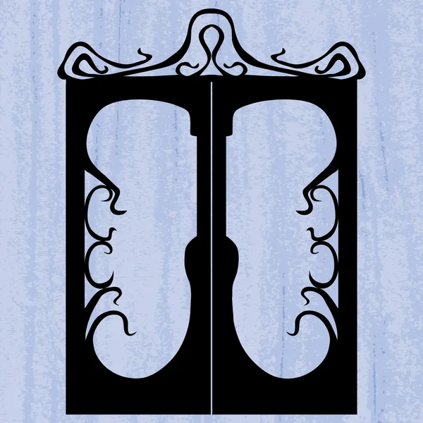Силуэт двери на поцарапанном фоне — стоковый вектор