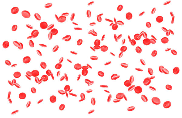 Красные кровяные тельца выделены на белом
