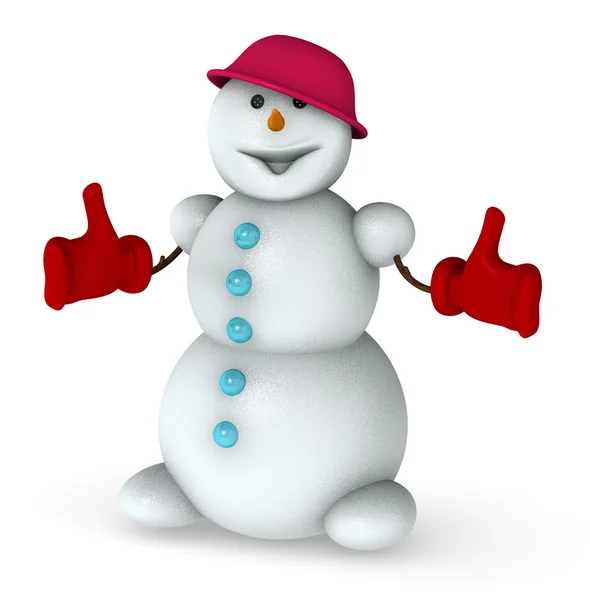 Schattig sneeuwpop — Stockfoto