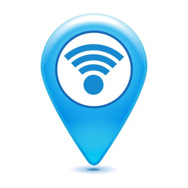 beyaz zemin üzerinde WiFi işaretçi simgesi