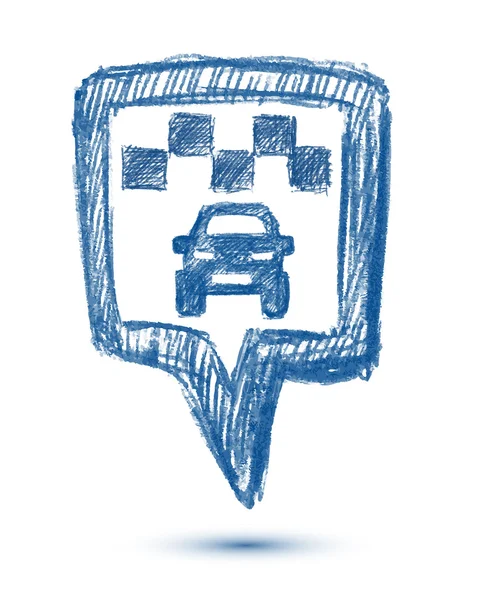 Значок такси указатель на белом фоне — стоковый вектор