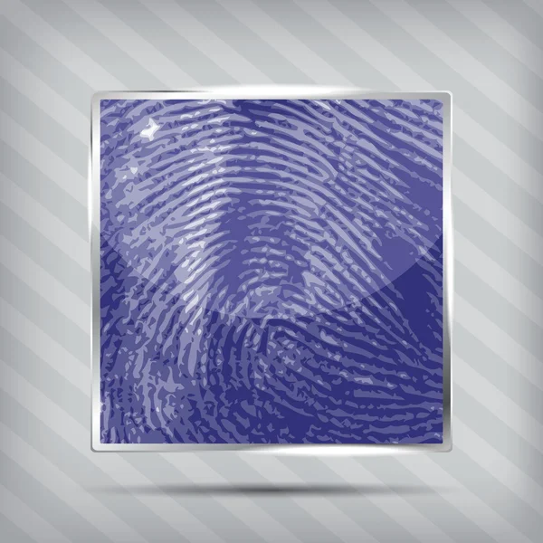 Finger print icon on the striped background — Stock Vector