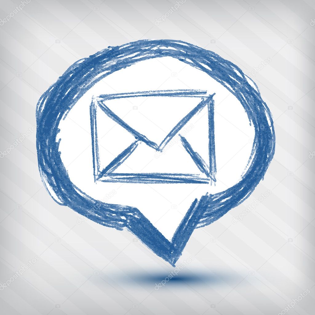 email pointer icon on a striped background