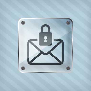 şeffaflık mesaj ve çizgili backgrou üstünde asma kilit simgesiyle