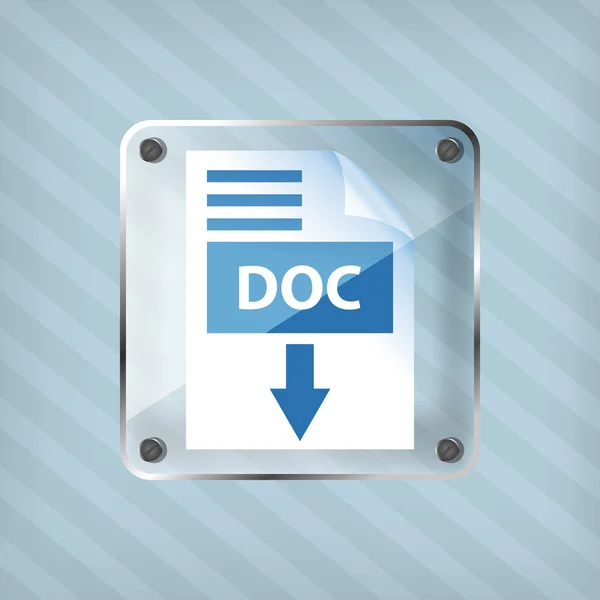 Transparenz doc download icon auf gestreiftem Hintergrund — Stockvektor