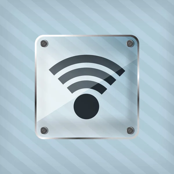 Icono wifi sobre un fondo rayado — Archivo Imágenes Vectoriales
