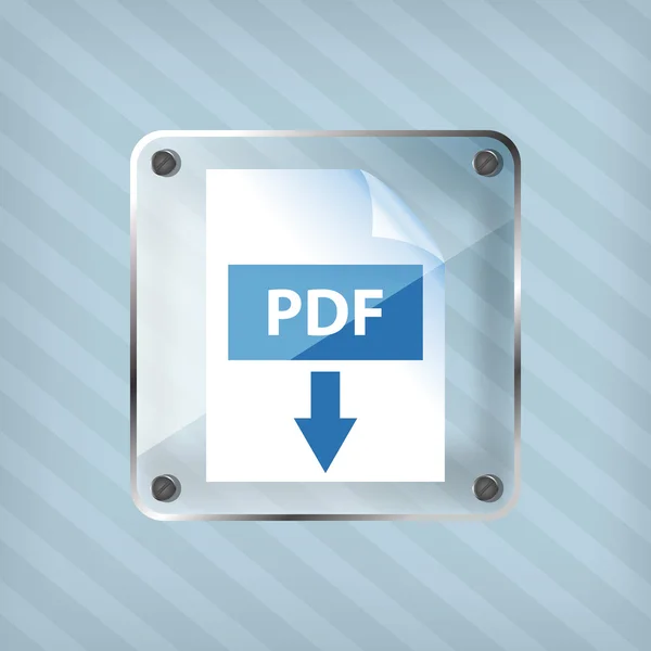 Przejrzystość pdf Pobierz za darmo icon na tle pasiasty — Wektor stockowy