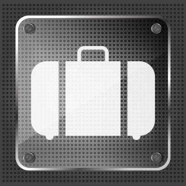 Metalik arka plan cam Bagaj simgesi