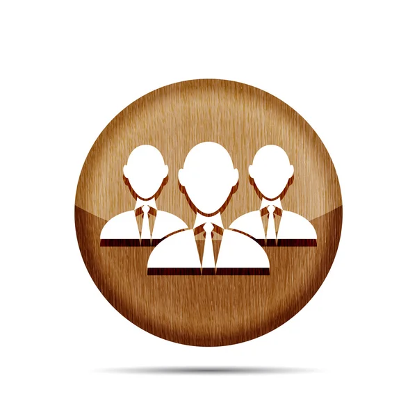 Gruppo in legno di icona uomo d'affari su sfondo bianco — Vettoriale Stock