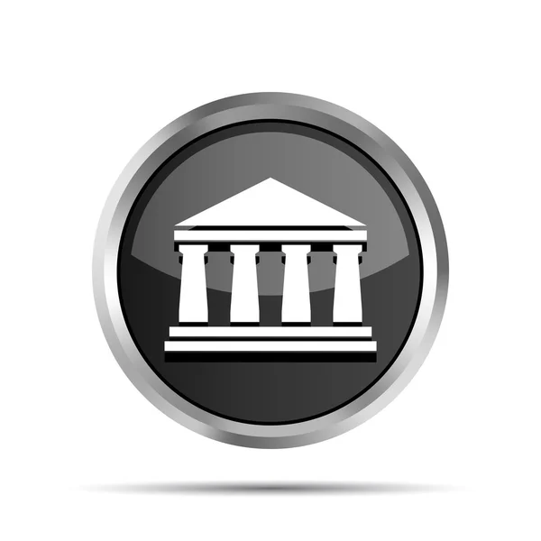 Icono del banco negro sobre un fondo blanco — Vector de stock