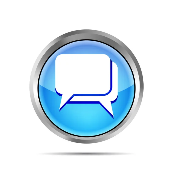 Blaues Dialogsymbol auf weißem Hintergrund — Stockvektor