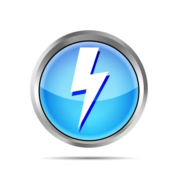 Icono de relámpago azul sobre un fondo blanco — Vector de stock