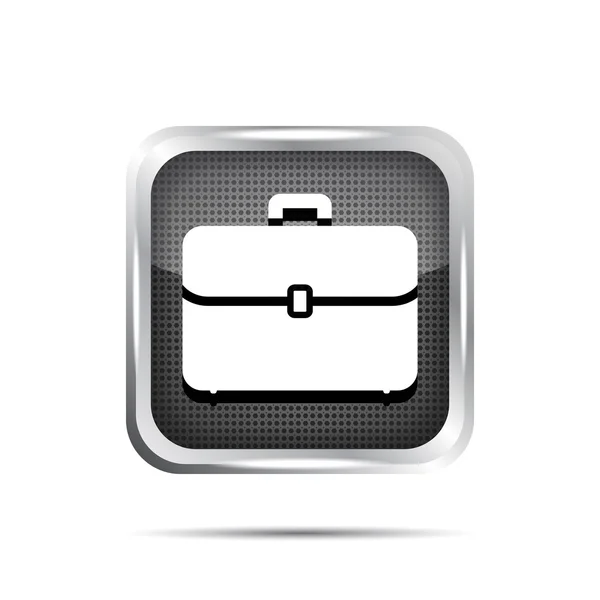 Cartella icona metallica su sfondo bianco — Vettoriale Stock