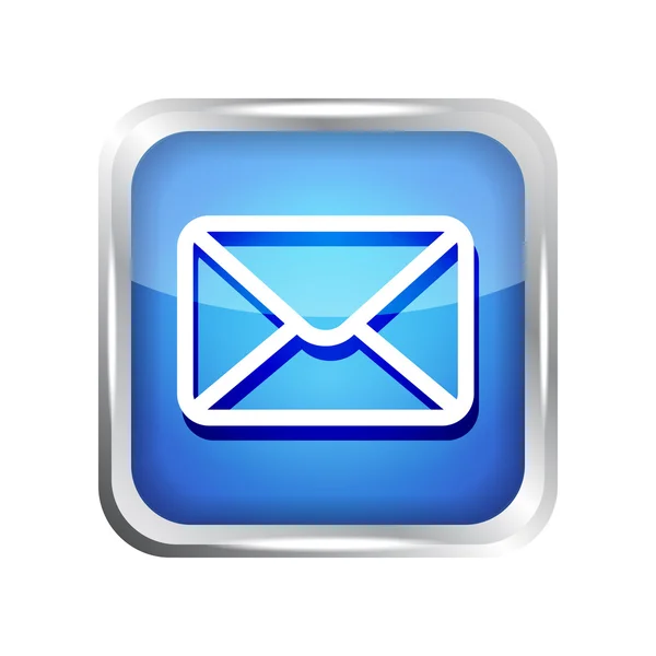 Ícone de correio azul isolado no branco — Vetor de Stock