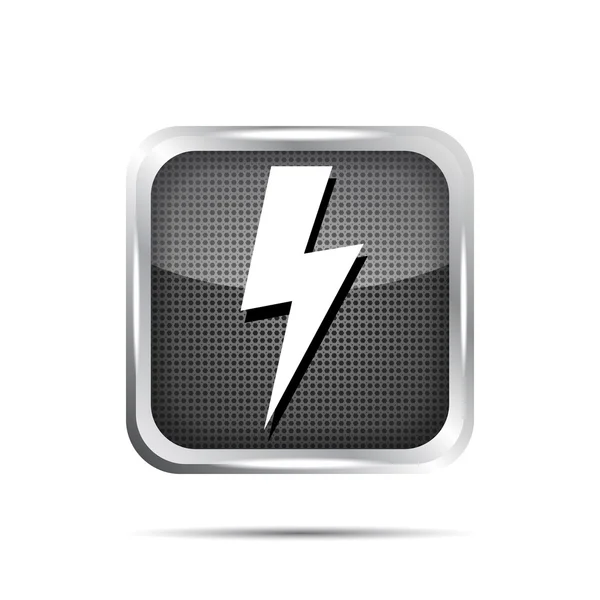 Metallic lightning icon on a white background — Stock Vector