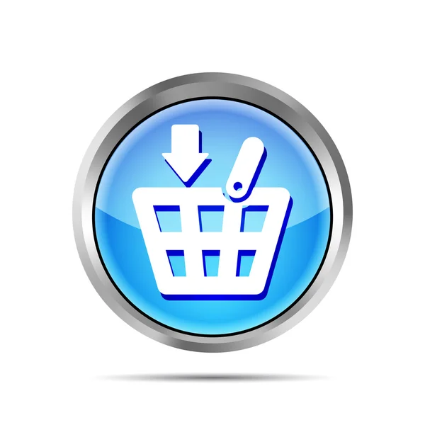 Blue shopping basket icon on a white background — Stock Vector