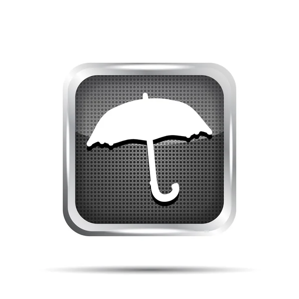 Schwarzer Regenschirm auf weißem Hintergrund — Stockvektor