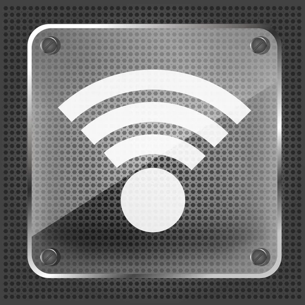 Ikona WiFi na kovové pozadí — Stockový vektor