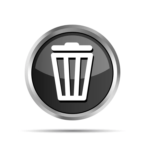 Black trash bin icon on a white background — Stock Vector