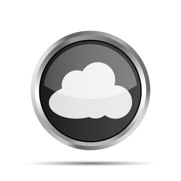 Zwarte pictogram met cloud op een witte achtergrond — Stockvector