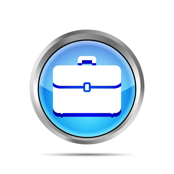 Blue briefcase icon on a white background — Stock Vector