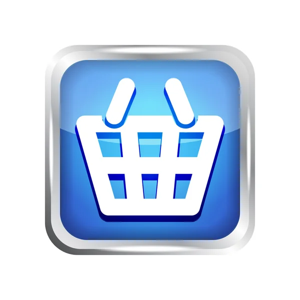 Blue shopping basket icon on a white background — Stock Vector