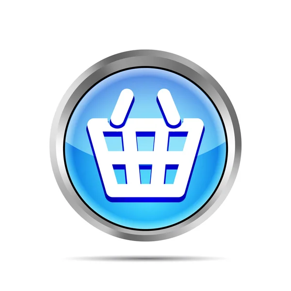 Blue shopping basket icon on a white background — Stock Vector