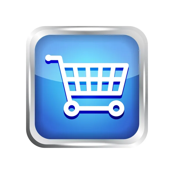 Blue shopping cart icon on a white background — Stock Vector