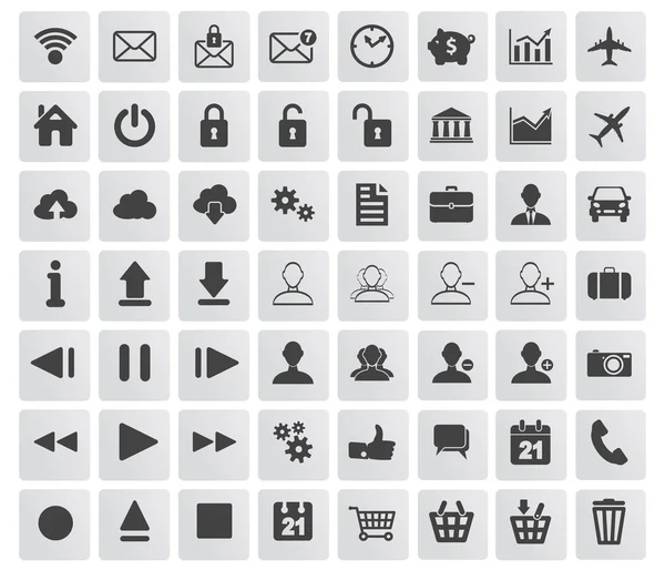 Set of web, multimedia and business icons on a white background — Stock Vector