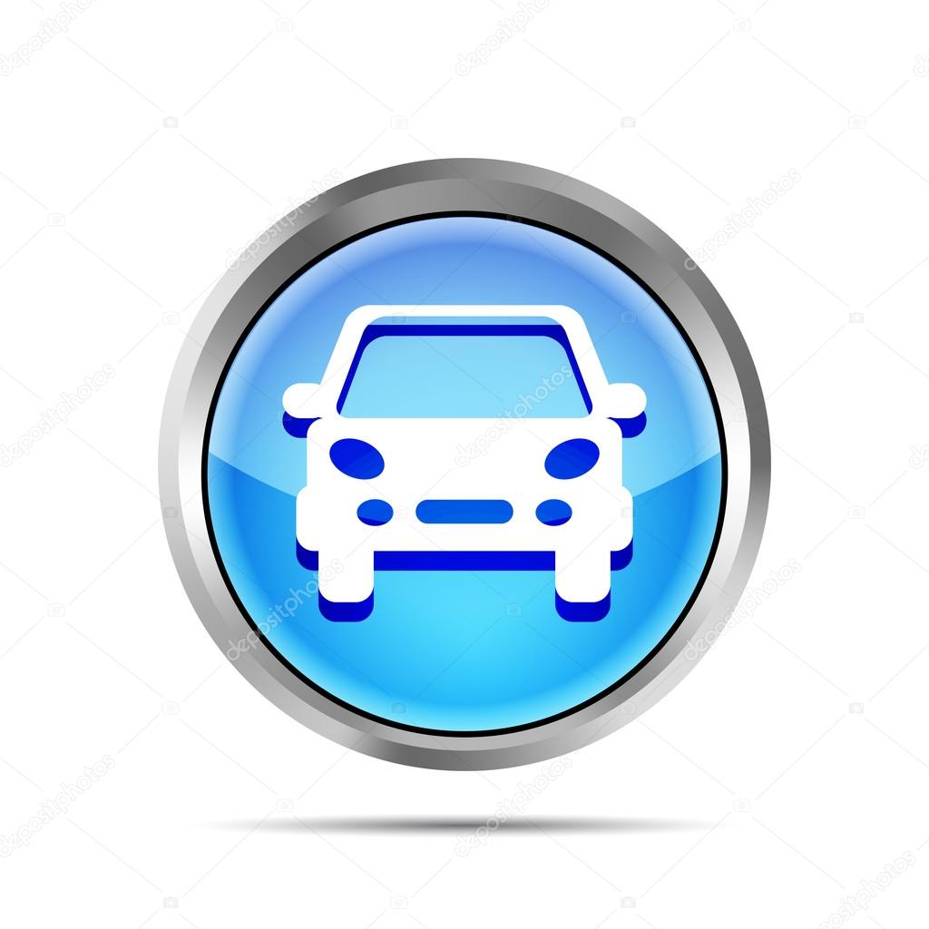 blue car button icon on a white background