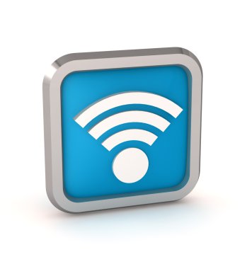 beyaz zemin üzerinde 3D wifi simgesi