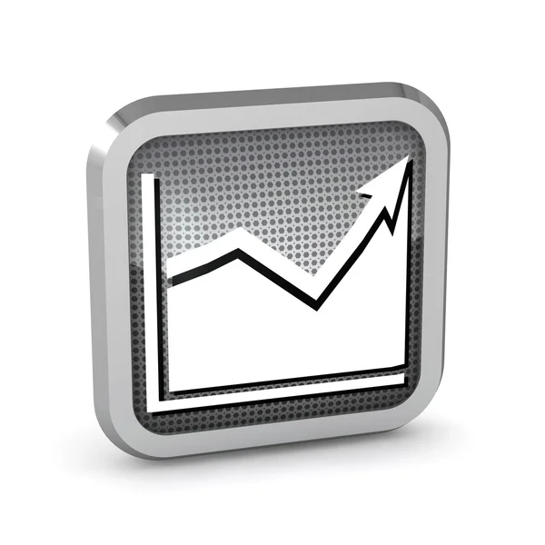 Metallic graph icon on a white background — Stock Photo, Image