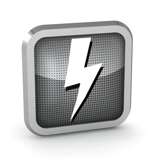 Metallic lightning icon on a white background — Stock Photo, Image